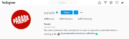 Parade Instagram following