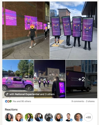 highest-performing "Marketing beyond the internet" campaign post on LinkedIn