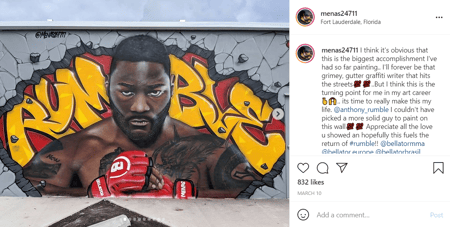 Painted mural by "Menas"
