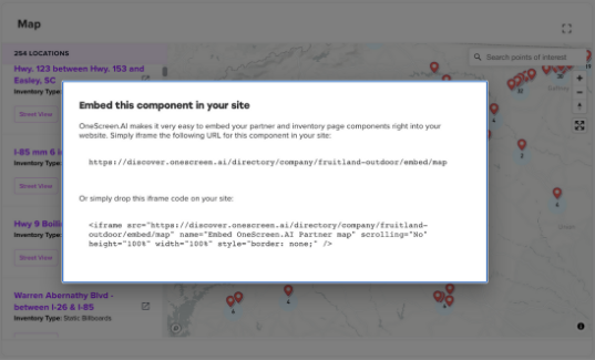 Embeddable map code